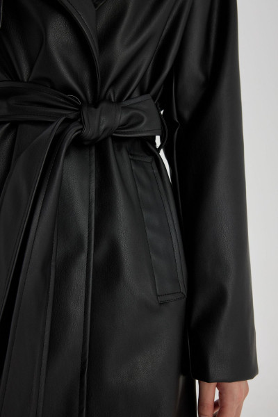 Regular Fit Suni Deri Trençkot Regular Fit Suni Deri Trençkot