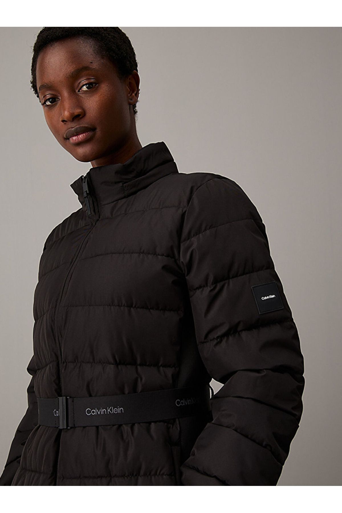 Scuba Padded Belted Coat Scuba Padded Belted Coat