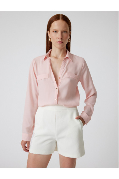 Krep Gömlek Uzun Kollu Cep Detaylı Klasik Yaka Regular Fit Krep Gömlek Uzun Kollu Cep Detaylı Klasik Yaka Regular Fit