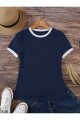 Unisex Lacivert Penye İnterlok Tişört Unisex Lacivert Penye İnterlok Tişört