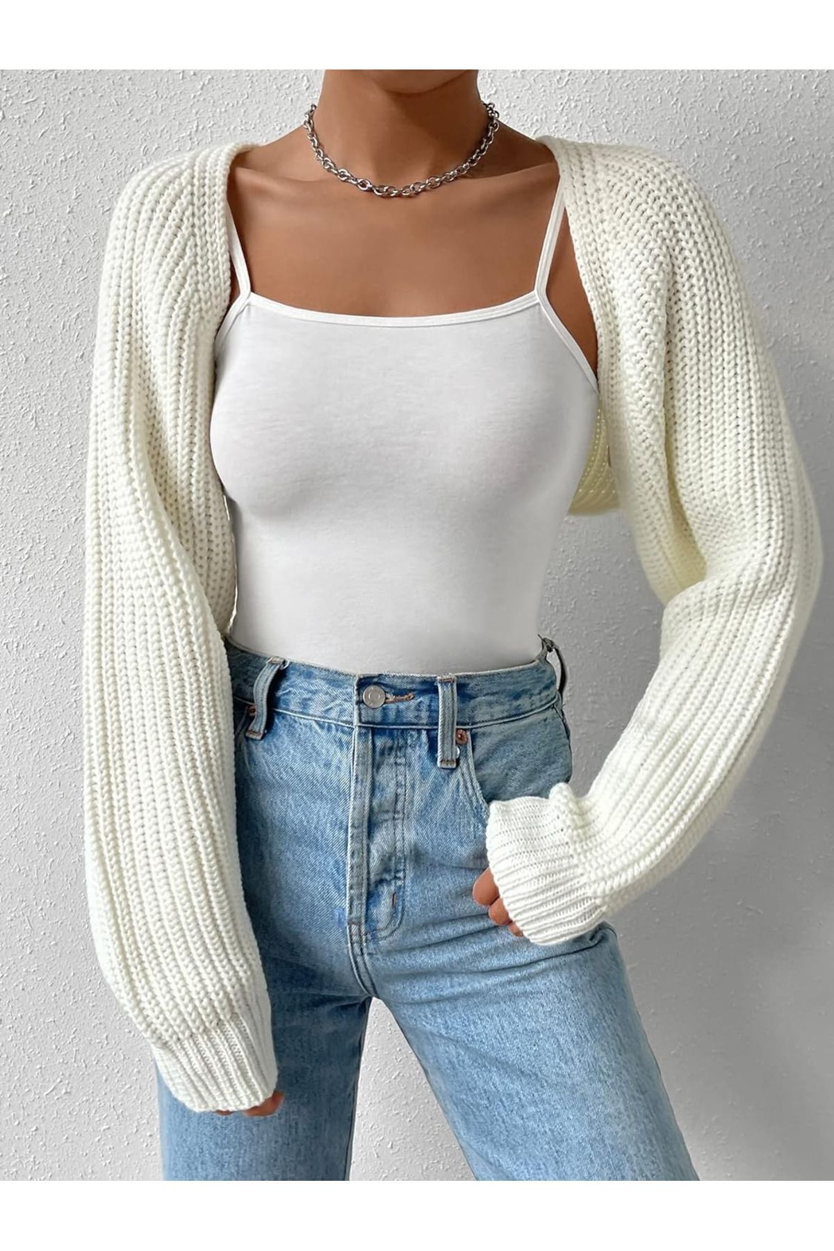 Triko Örgü Reglan Kol Bolero Hırka 4 Mevsim Triko Örgü Reglan Kol Bolero Hırka 4 Mevsim
