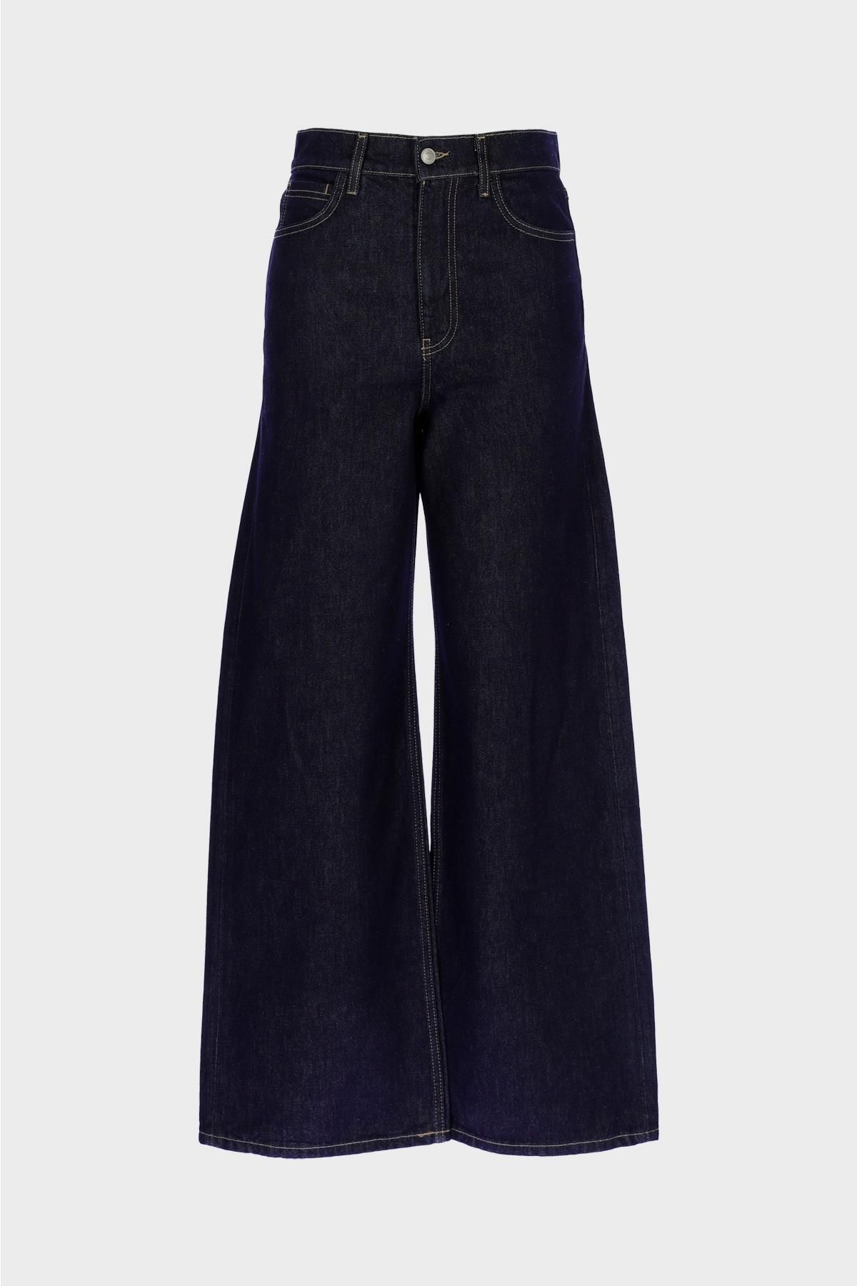 Weslie Koyu Mavi Yüksek Bel Patı Fermarlı Wideleg Jean Pantolon C 4530-205 Weslie Koyu Mavi Yüksek Bel Patı Fermarlı Wideleg Jean Pantolon C 4530-205