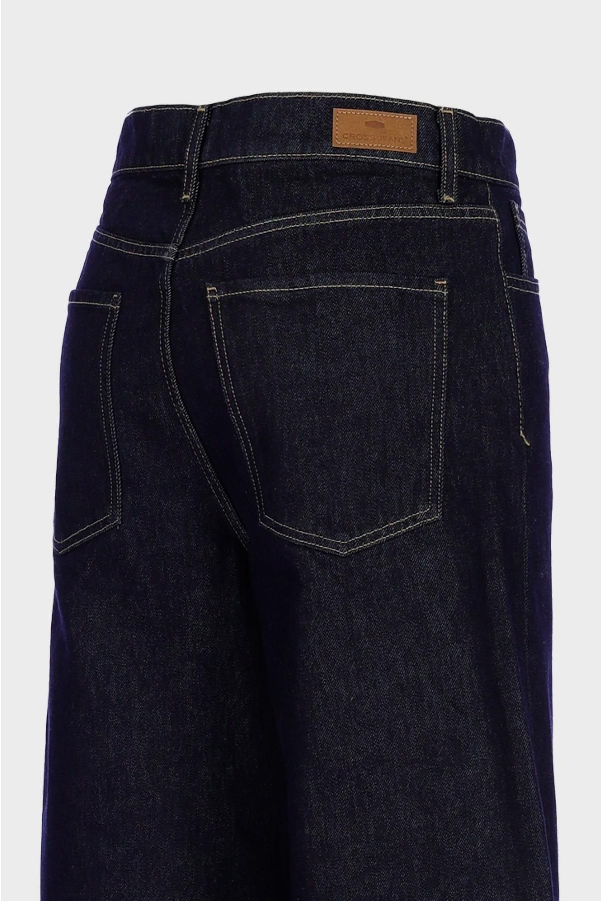 Weslie Koyu Mavi Yüksek Bel Patı Fermarlı Wideleg Jean Pantolon C 4530-205 Weslie Koyu Mavi Yüksek Bel Patı Fermarlı Wideleg Jean Pantolon C 4530-205