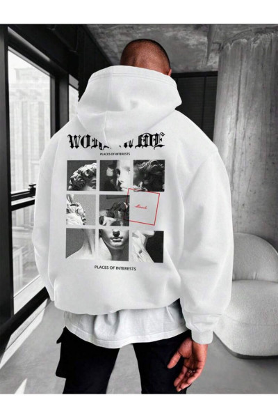 Unisex Place Of Interets Baskılı Oversize Hoodie Unisex Place Of Interets Baskılı Oversize Hoodie