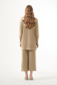 Merserize Çizgi Detay Hırka Pantolon Takım 1100 Bej