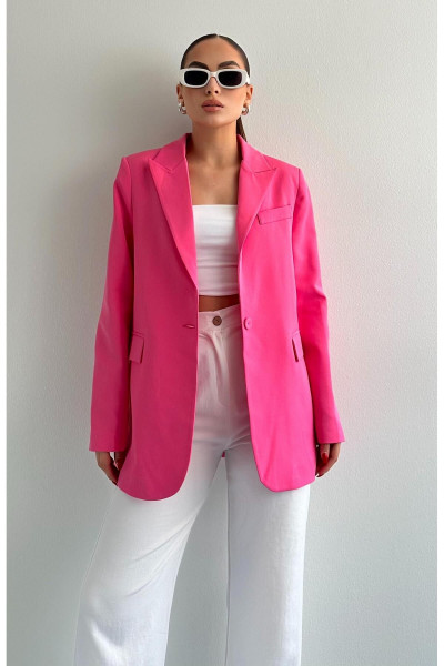 Tek Düğmeli Klasik Ceket FUŞYA