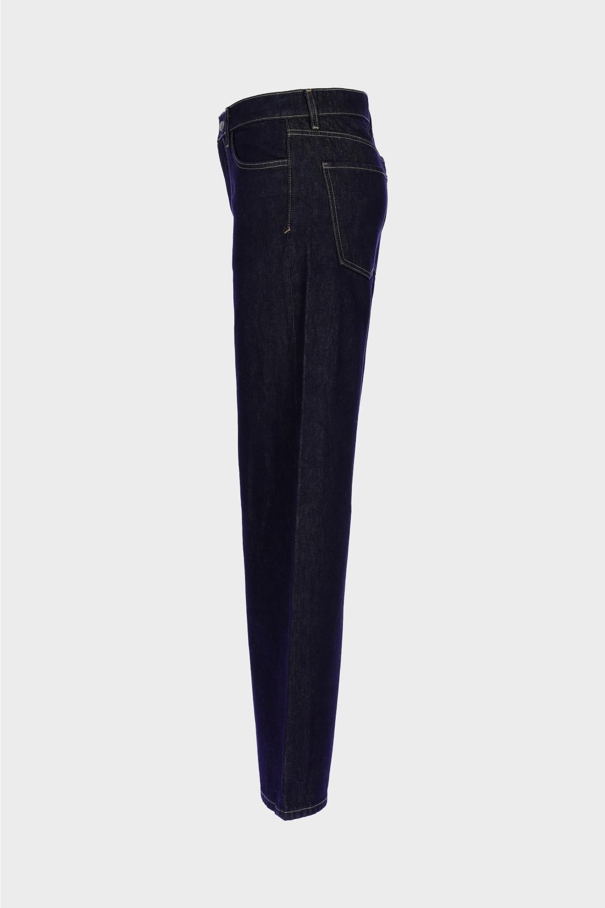 Weslie Koyu Mavi Yüksek Bel Patı Fermarlı Wideleg Jean Pantolon C 4530-205 Weslie Koyu Mavi Yüksek Bel Patı Fermarlı Wideleg Jean Pantolon C 4530-205