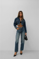 Kadın Pile Detaylı Crop Denim Ceket Kadın Pile Detaylı Crop Denim Ceket