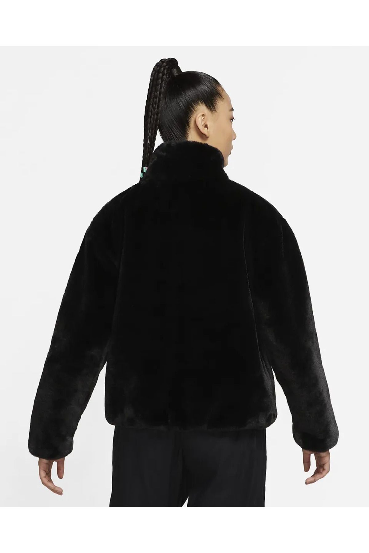 Ladies Oversized Faux Fur Swoosh Logo Jacket ~ DO3791 010 Ladies Oversized Faux Fur Swoosh Logo Jacket ~ DO3791 010