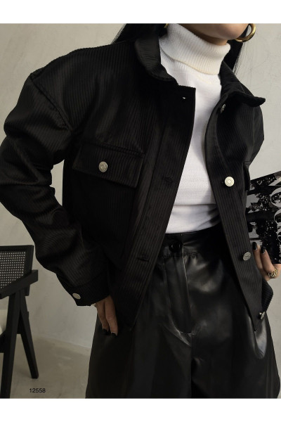 Kadın Siyah Kadife Ceket Kadın Siyah Kadife Ceket