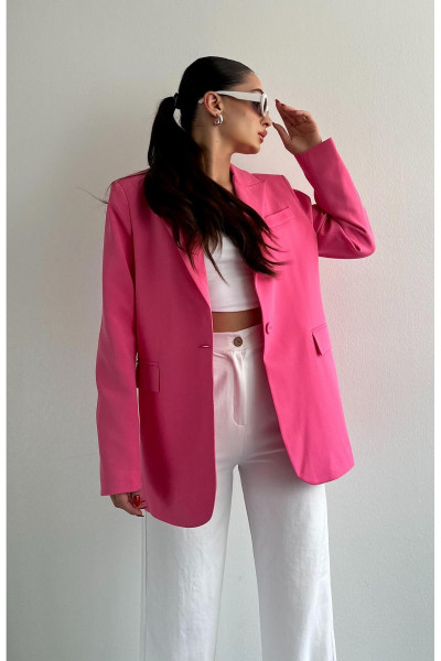 Tek Düğmeli Klasik Ceket FUŞYA