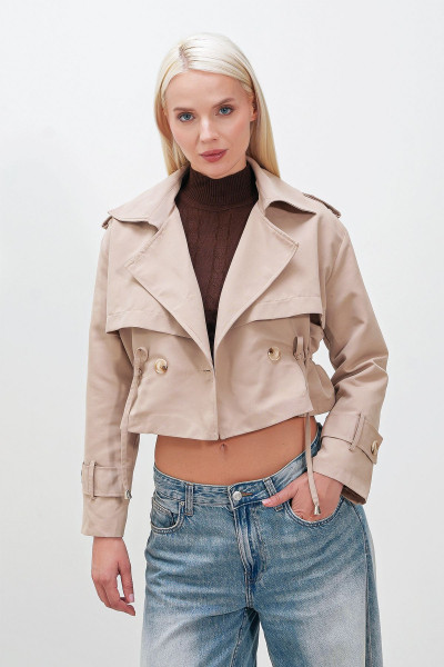 Oversize Geniş Kesim Pamuklu Crop TRENÇKOT Oversize Geniş Kesim Pamuklu Crop TRENÇKOT