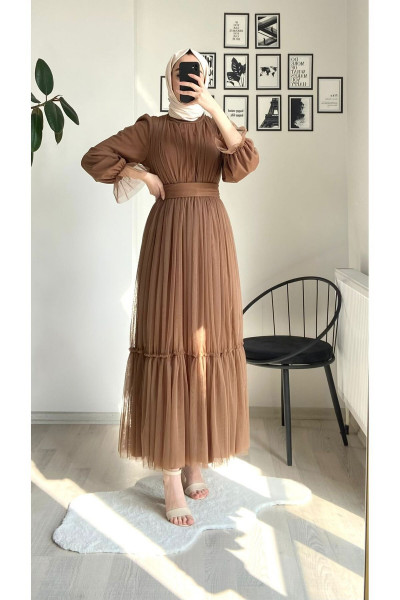 Tül Tesettür Elbise Tül Tesettür Elbise