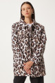 Leopar Desenli Şişme Mont SİYAH BEJ LNT0004 Leopar Desenli Şişme Mont SİYAH BEJ LNT0004