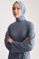 Örme Beli Çift Bağlamalı Elbise Ort9727 Indigo Örme Beli Çift Bağlamalı Elbise Ort9727 Indigo