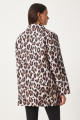 Leopar Desenli Şişme Mont SİYAH BEJ LNT0004 Leopar Desenli Şişme Mont SİYAH BEJ LNT0004