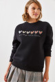 Kadın Üç İplik Şardonlu Renkli Kalp Baskılı Sweatshirt MBHS007 60601007 Kadın Üç İplik Şardonlu Renkli Kalp Baskılı Sweatshirt MBHS007 60601007