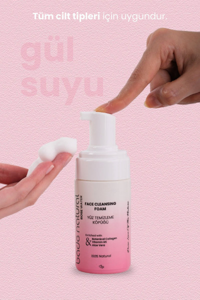 Gül Suyu Yüz Temizleme Köpüğü %100 Doğal ve Vegan 100 ml Gül Suyu Yüz Temizleme Köpüğü %100 Doğal ve Vegan 100 ml