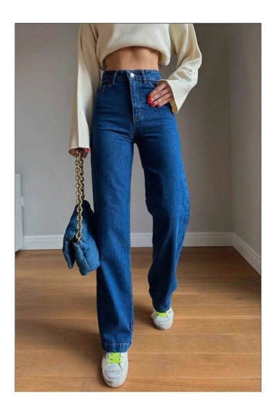 Vanes Gold Ikon 90's Koyu Mavi Likralı Süper Extra Yüksek Bel Palazzo Salaş Jean Pantolon Vanes Gold Ikon 90's Koyu Mavi Likralı Süper Extra Yüksek Bel Palazzo Salaş Jean Pantolon