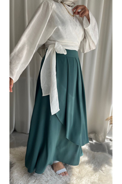 Model Yeliz Medine ipeği Pileli Fermuarlı Uzun Etek Model Yeliz Medine ipeği Pileli Fermuarlı Uzun Etek