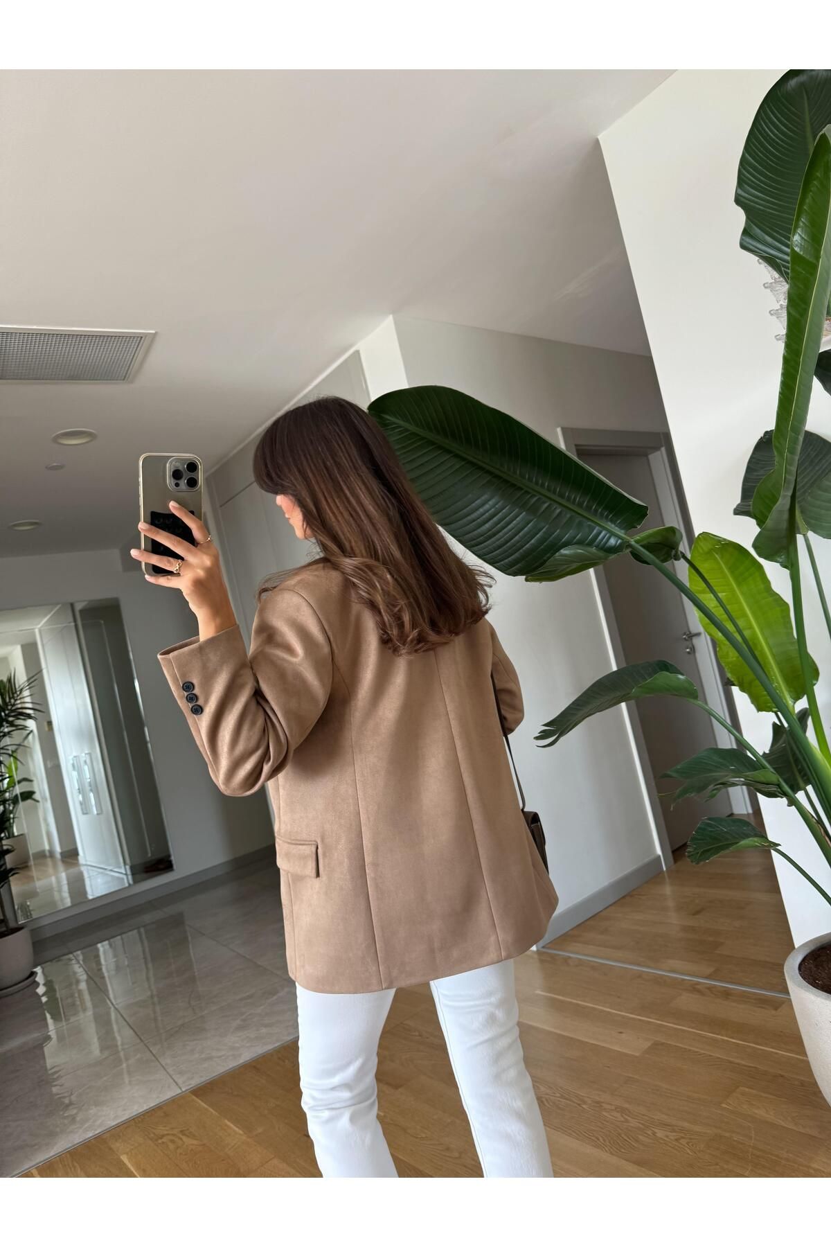 Premium Süet Blazer -Deve Tüyü Premium Süet Blazer -Deve Tüyü