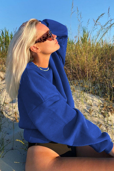 Saks Bisiklet Yaka Basic Sweatshirt Mg1559 Saks Bisiklet Yaka Basic Sweatshirt Mg1559