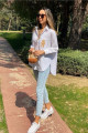 Leon Mavi Kar Yıkama Yüksel Bel Dar Paça Skinny Likralı Kot Pantalon Leon Mavi Kar Yıkama Yüksel Bel Dar Paça Skinny Likralı Kot Pantalon