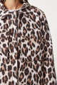 Leopar Desenli Şişme Mont SİYAH BEJ LNT0004 Leopar Desenli Şişme Mont SİYAH BEJ LNT0004