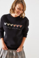Kadın Üç İplik Şardonlu Renkli Kalp Baskılı Sweatshirt MBHS007 60601007 Kadın Üç İplik Şardonlu Renkli Kalp Baskılı Sweatshirt MBHS007 60601007