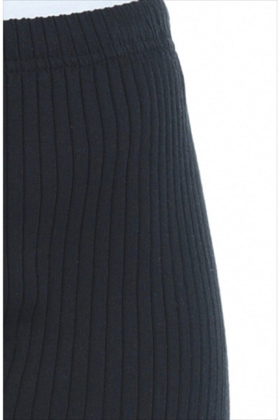 Kadın Siyah Rahat Fitilli Pantolon Kadın Siyah Rahat Fitilli Pantolon