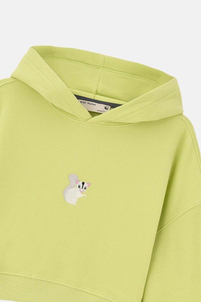 Sugar Glider Supersoft Crop Hoodie - Fıstık Yeşili| Lisanslı Wwf Ürünü