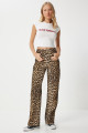 Kadın Siyah Bej Leopar Desenli Straight Jeans RH00029 Kadın Siyah Bej Leopar Desenli Straight Jeans RH00029