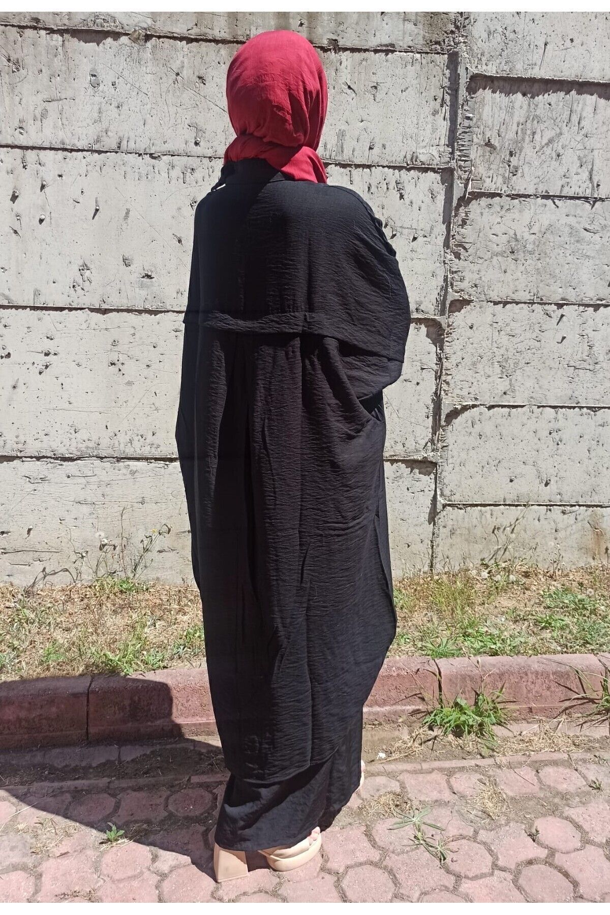 Kadın Siyah Yarasa Kol Büyük Bedene - Tesettüre Uygun Gömlek Elbise - Keten Karışımlı Tunik 3282350 Kadın Siyah Yarasa Kol Büyük Bedene - Tesettüre Uygun Gömlek Elbise - Keten Karışımlı Tunik 3282350
