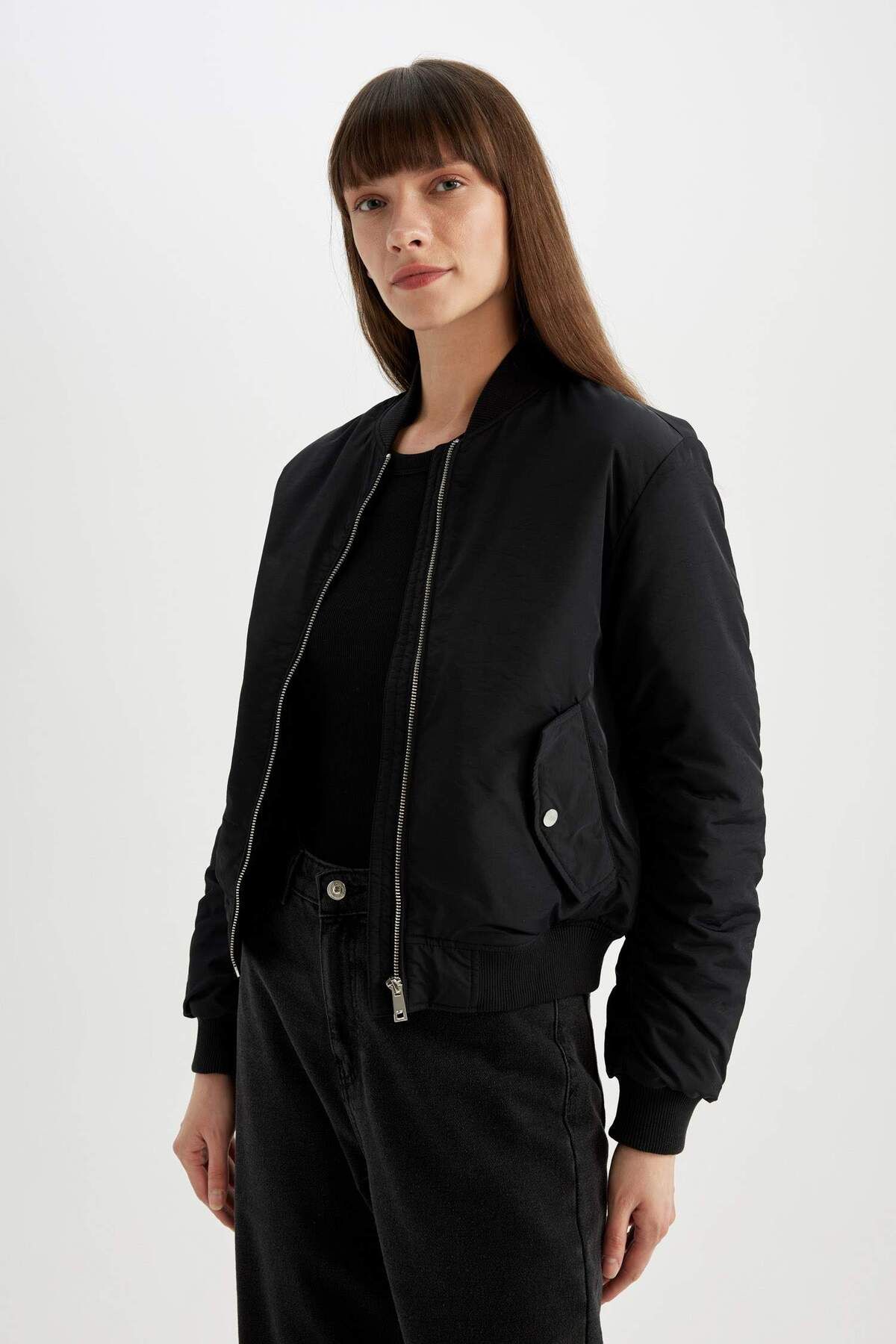 Su Itici Kolej Yaka Düz Fermuar Kapamalı Cepli Bomber Ceket Mont 3113277 Su Itici Kolej Yaka Düz Fermuar Kapamalı Cepli Bomber Ceket Mont 3113277