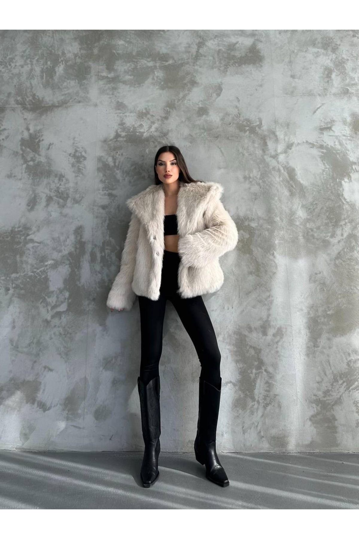 Kadın Siyah Premium Peluş Kışlık Suni Premium Kürk Mont Kadın Siyah Premium Peluş Kışlık Suni Premium Kürk Mont