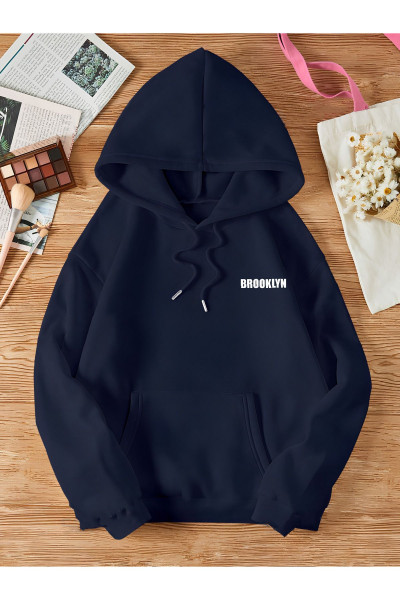 Unisex Kadın/Erkek BROOKLYN Renkli Özel Baskılı Pamuklu Oversize Kapüşonlu Sweatshirt Unisex Kadın/Erkek BROOKLYN Renkli Özel Baskılı Pamuklu Oversize Kapüşonlu Sweatshirt