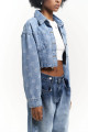 Mai Collection Darcey M Baskı Mavi Kısa Jean Ceket Mai Collection Darcey M Baskı Mavi Kısa Jean Ceket