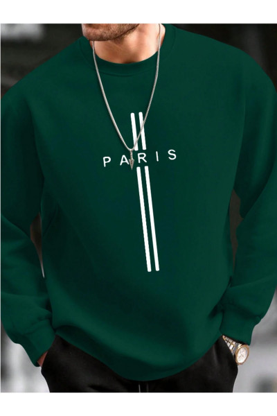 Unisex Kadın/Erkek PARİS Özel Renkli Oversize Bisiklet Yaka Pamuklu Sweatshirt Unisex Kadın/Erkek PARİS Özel Renkli Oversize Bisiklet Yaka Pamuklu Sweatshirt