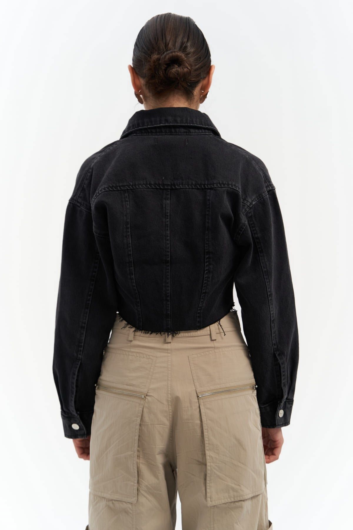 Mai Collection Darcey Siyah Kısa Jean Ceket Mai Collection Darcey Siyah Kısa Jean Ceket