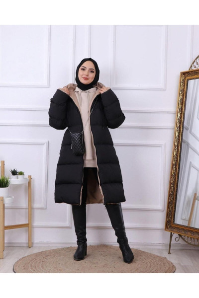 Regular Fit (GENİŞ KALIP) Çift Taraflı Uzun Şişme Mont Regular Fit (GENİŞ KALIP) Çift Taraflı Uzun Şişme Mont