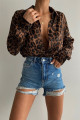 Leopar Desen Oversize Saten (VİSKON) Kahverengi Gömlek Leopar Desen Oversize Saten (VİSKON) Kahverengi Gömlek