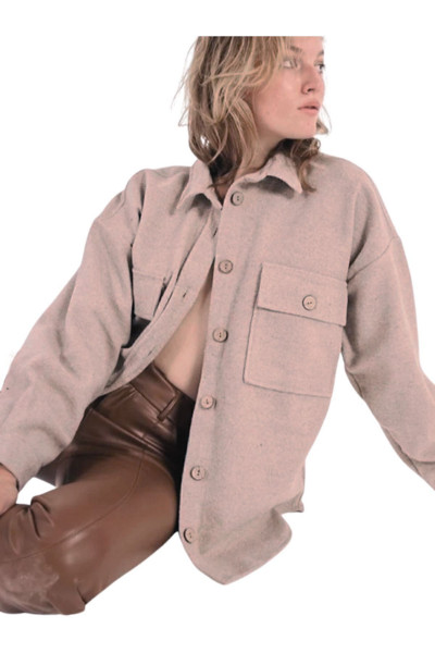 Kadın Pudra Kaşe Oversize Geniş Kesim Iki Cepli Kışlık Ceket Spor Koton Oduncu Gömlek 3270250 Kadın Pudra Kaşe Oversize Geniş Kesim Iki Cepli Kışlık Ceket Spor Koton Oduncu Gömlek 3270250