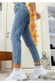Ngbutika Açık Mavi Mom Jeans Likralı Yüksek Bel Mavi Kar Yıkamalı Mom Kot Pantolon Ekstra Esnek
