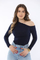 Kadın Tek Omuz Büzgülü Sendy Bluz P24s191-0903 Kadın Tek Omuz Büzgülü Sendy Bluz P24s191-0903