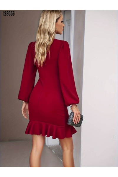 Kadın Volanlı Krep Elbise Kadın Volanlı Krep Elbise