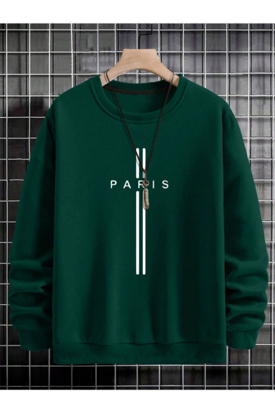 Unisex Kadın/Erkek PARİS Özel Renkli Oversize Bisiklet Yaka Pamuklu Sweatshirt Unisex Kadın/Erkek PARİS Özel Renkli Oversize Bisiklet Yaka Pamuklu Sweatshirt