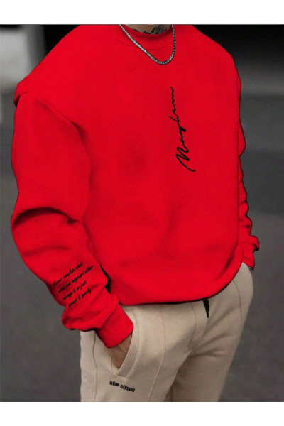 Unisex Kadın/Erkek NEVER Renkli Oversize Bisiklet Yaka Pamuklu Sweatshirt Unisex Kadın/Erkek NEVER Renkli Oversize Bisiklet Yaka Pamuklu Sweatshirt