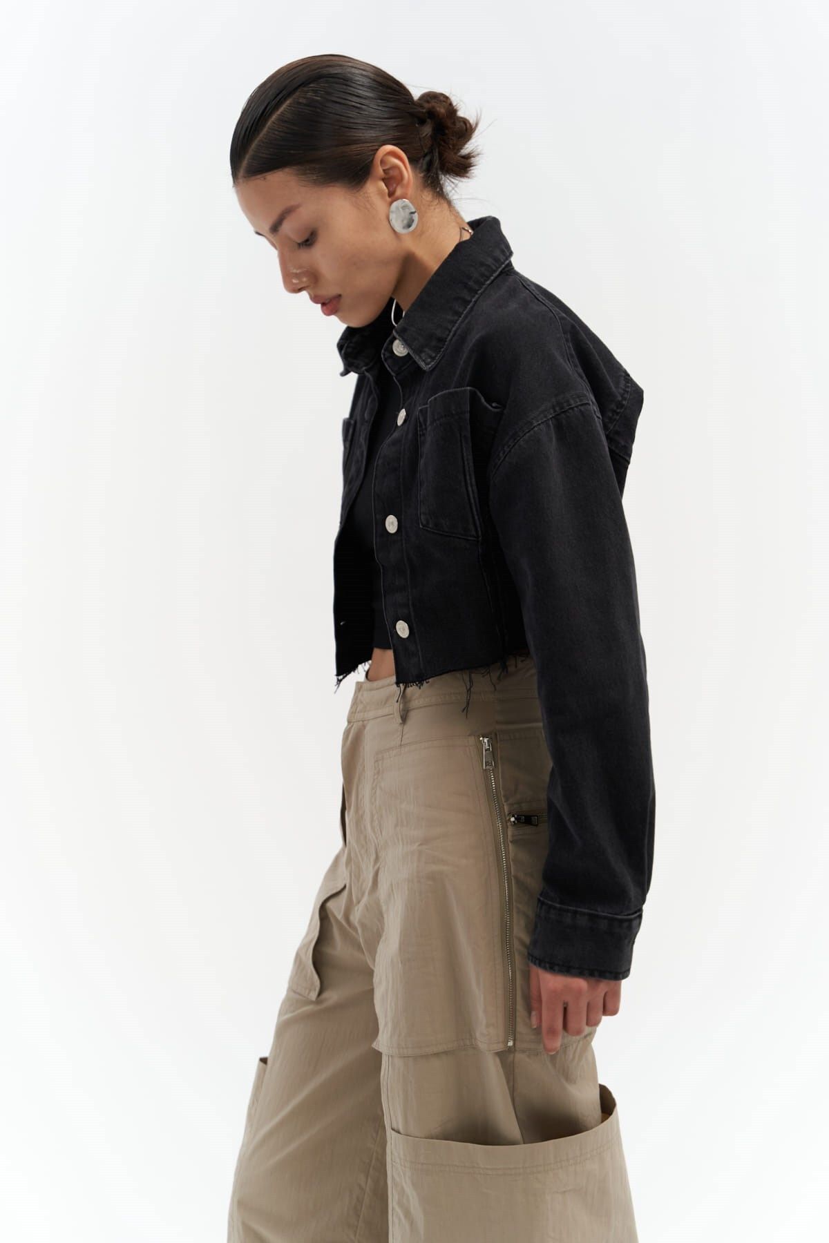Mai Collection Darcey Siyah Kısa Jean Ceket Mai Collection Darcey Siyah Kısa Jean Ceket