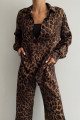 Leopar Desen Oversize Saten (VİSKON) Kahverengi Gömlek Leopar Desen Oversize Saten (VİSKON) Kahverengi Gömlek