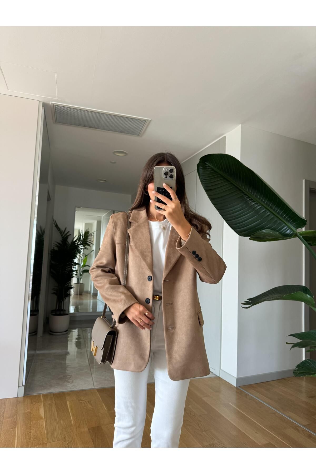 Premium Süet Blazer -Deve Tüyü Premium Süet Blazer -Deve Tüyü